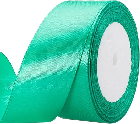ATRBB 25 Yards 1-1/2 inch Wide Satin Ribbon Perfect for Wedding,Handmade Bows and Gift Wrapping(Jungle Green)