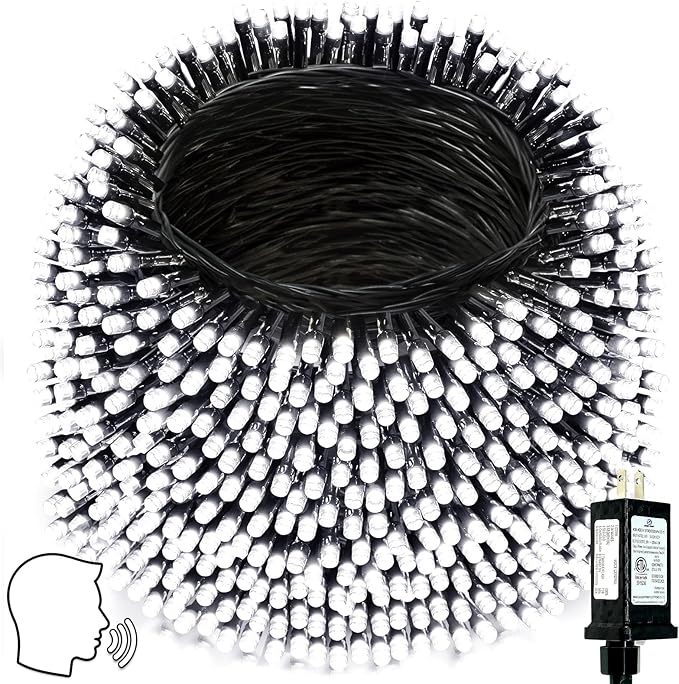 Voice Controlled Smart Christmas Lights Outdoor, 273.8ft 800 LED Twinkle String Light with 7 Voice Commands, 12 Modes & Timer, Dimmable Waterproof Christmas Tree Lights for Party Garden (Cool White)