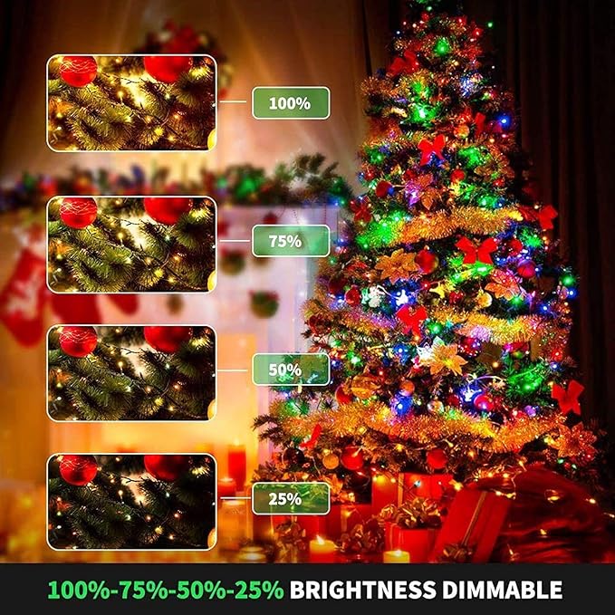 Outdoor Christmas Lights 800 LED 272FT Color Changing Christma Tree Light with Warm White & Multicolor, 11 Modes, Waterproof Christmas String Lights with Remote for Xmas Decorations