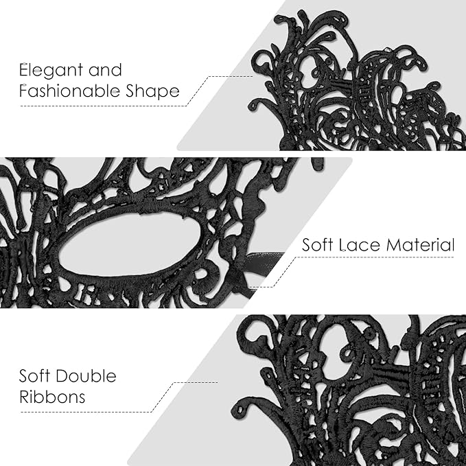 Exlinonline Lace Masquerade Mask Elastic,Fit for Adult,Soft Gentle Material,Specially For Costume,Thememed Party