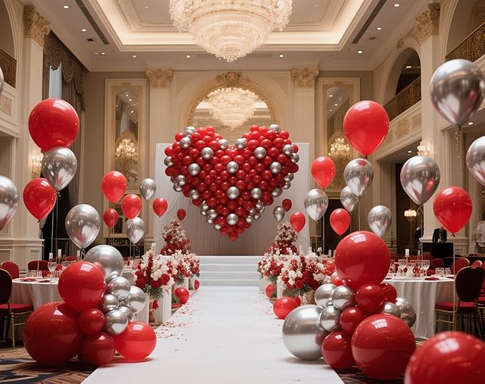 Red Balloons 145pcs Different Sizes 5in 10in 12in 18in Red Latex Balloon Helium Arch Kit Garland for Graduation Wedding Valentines Day Baby Shower Birthday Party Decoration