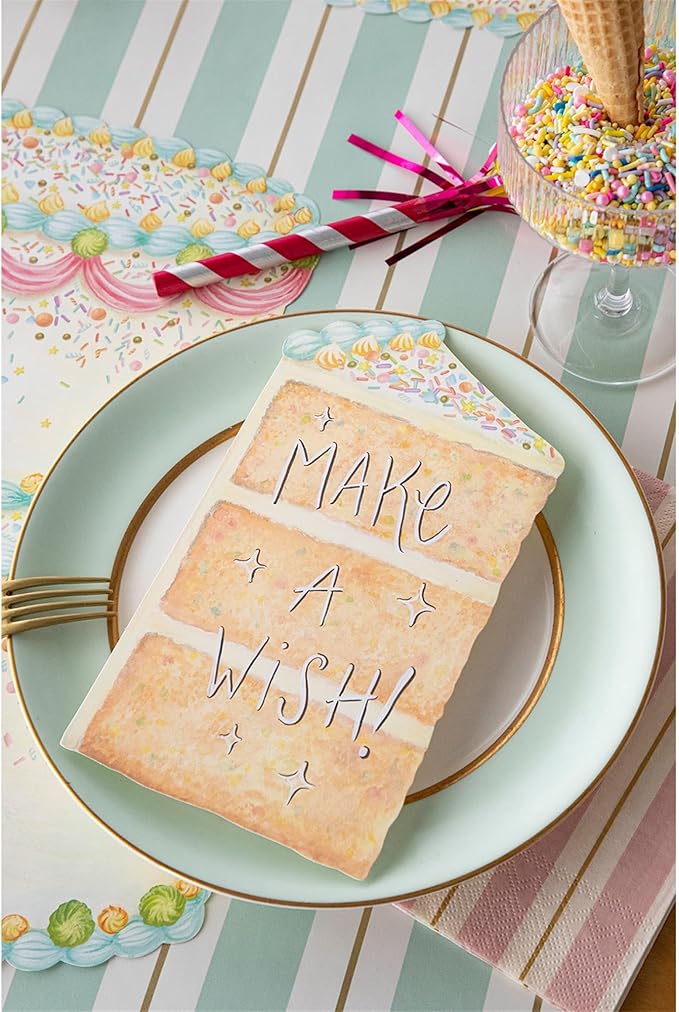 Hester & Cook Table Accent Place Cards - Dinner Name Cards for Table Setting Set of 12 - Made in USA (Birthday Cake)
