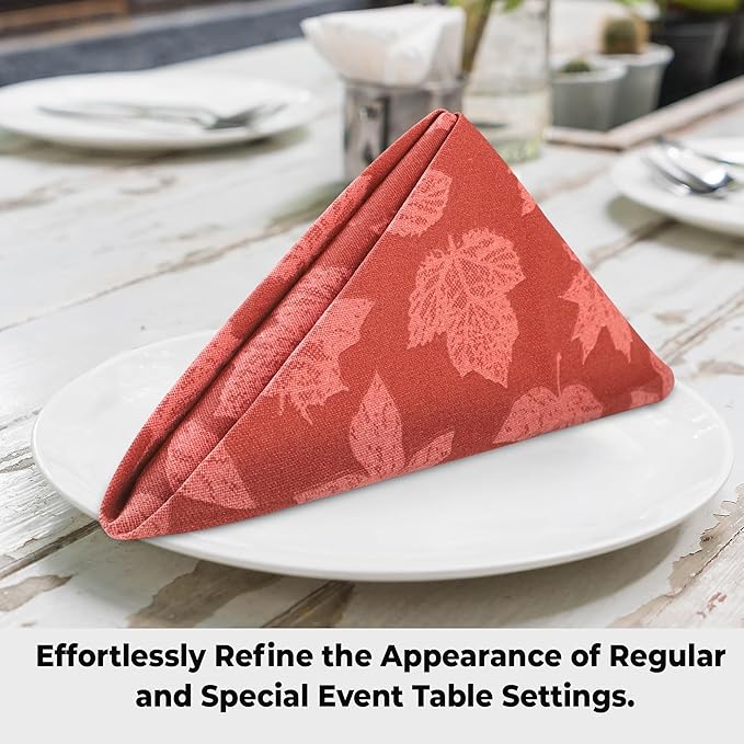 Urban Villa Cloth Napkins Harvest Leaves Dinner Napkins Set of 12 20X20 100% Cotton Absorbent Washable Durable Reusable Cloth Napkins Ideal for Farmhouse Party Thanksgiving Harvest Fall Dinner Napkins
