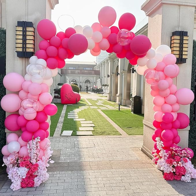 Hot Pink Balloons, 66pack 12inch Dark Pink Latex Party Balloons for Wedding, Birthday, Graduation, Bridal Shower, Baby Shower, Gender Reveal, Anniversary, Anniversary Party Decorations