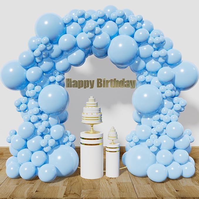 KAWKALSH Baby Blue Balloon Arch Kit 111Pcs 18 12 5 Inch Latex Party Balloons Garland for Birthday Baby Shower Wedding Engagement Anniversary