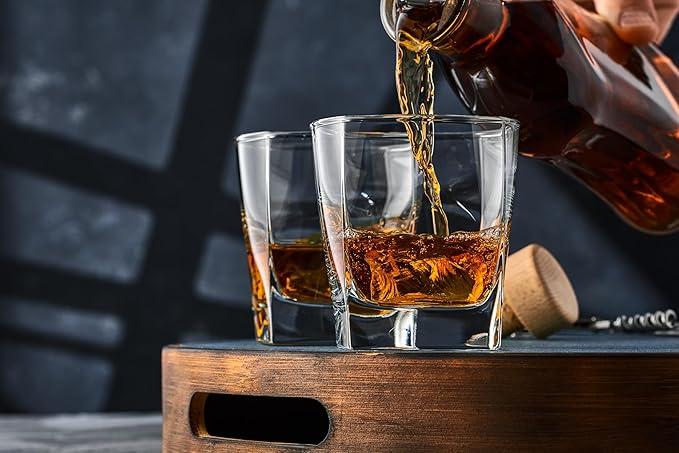 Ravenscroft European-Handcrafted Whiskey Double Old Fashioned Glasses, Set of 4, Smooth Rim, 100% Lead-Free Crystal, 12 Fl. Oz, Gift-Boxed, Dishwasher-Safe