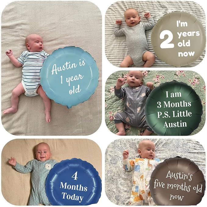 Сustom Balloons Name Personalized foil Balloon Round 19 inch Satin and Glossy Colors Any Text Gift Idea Surprise Customizable Birthday Wedding Anniversary Party Decoration Gifts Surprise