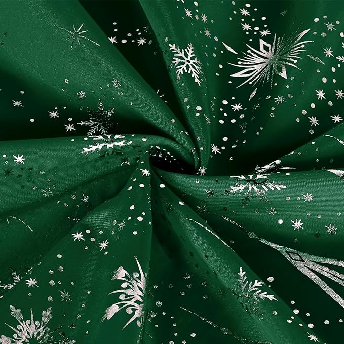 LUSHVIDA Christmas Tablecloth, 60 x 120 Inch Rectangle Table Cloth Washable Water Resistance Decorative Microfiber Table Cover for Banquet Holiday Party Kitchen Dining, Green