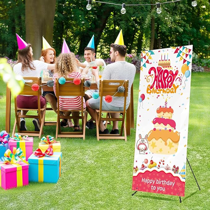 Custom Banner with X Stand 32" X 71",Banners and Signs Customize,Portable Retractable Banner with Travel Bag for Advertising, Party,Graduation Celebration,Exhibition-only stand