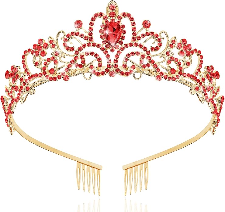 TAROSE Crowns for Women and Girls, Queen Crystal Gold Silver Tiaras with White Rhinestone and Combs, Goddess Crown for Wedding Bride Birthday Princess Bridal Shower Hair Accessories for Women