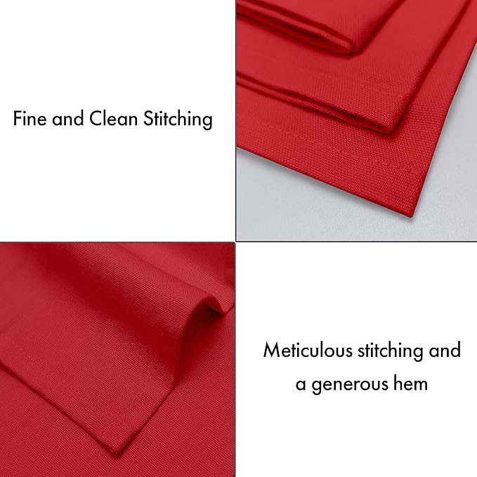 Ruvanti Premium Cloth Napkins Set of 6, 18x18 Inches, 100% Cotton, Washable, Soft & Absorbent, Perfect for Wedding, Christmas, ‎Thanksgiving Dinners - Flame Scarlet
