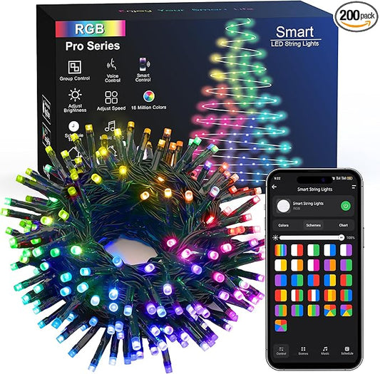 Brizled Pro Smart Christmas Lights, 66ft 200 LED WiFi Christmas Tree Lights, App Controlled RGB Color Changing Xmas Lights String Works with Alexa & Google Home for Holiday Xmas Party Indoor Outdoor