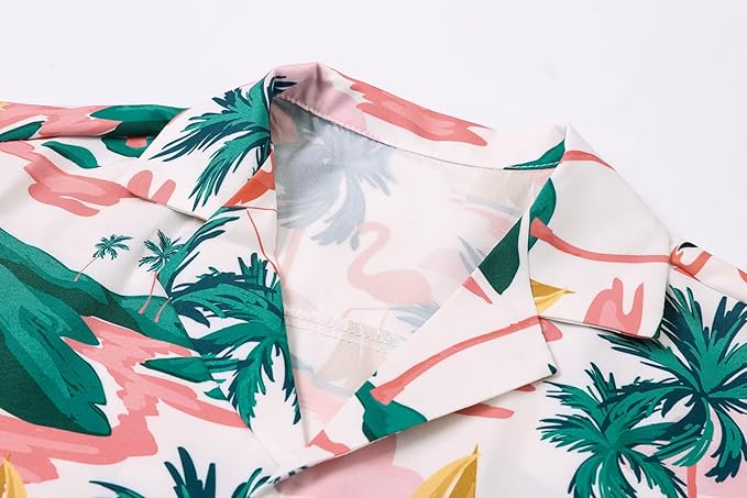Cromoncent Matching Hawaiian Outfits for Family, Dad and Son Matching Luau Beach Tropical Shirts Mommy Daughter Tropical Sets