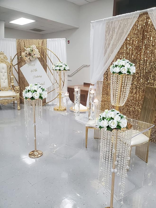 BLOSMON White Flowers for Wedding Centerpieces: 10 Pcs Artificial Roses Flower Balls for Table - Fake Silk Kissing Bouquet Floral Arrangement Center for Home Party Event Decor