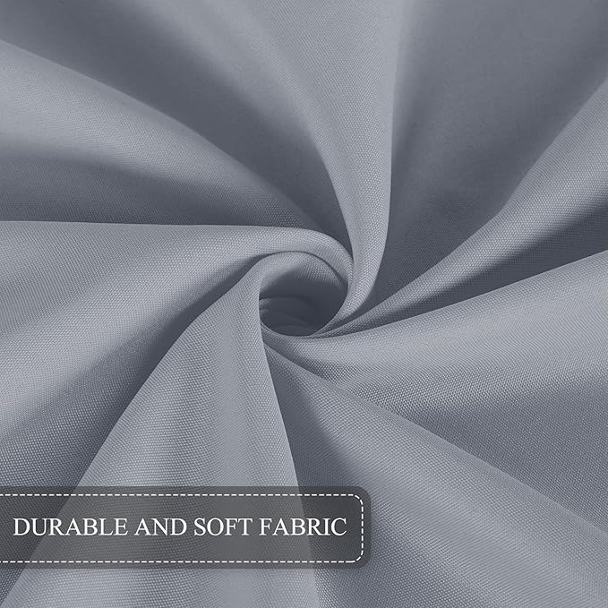 SARAFLORA Outdoor and Indoor Tablecloth -60x84 inch Silver, Wrinkle Free Washable Waterproof Table Cloth with Umbrella Hole and Zipper Rectangle Table Cover for Spring/Summer/Patio/Picnic/BBQS/Party