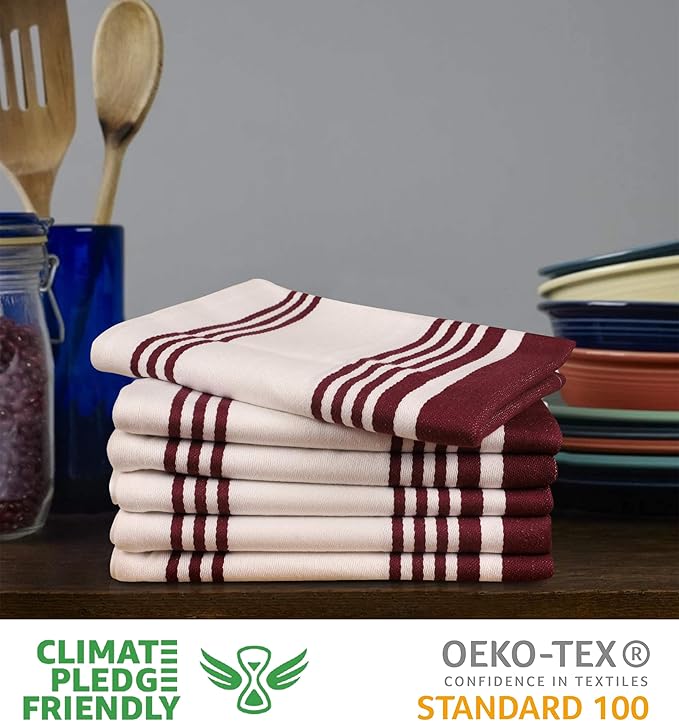 Urban Villa Cloth Napkins Trendy Stripes 100% Cotton Aborbent Dinner Napkins (Set of 12) 20x20 Inches Grey White Soft Durable Washable Ideal for Everyday Use Wedding Parties Napkins