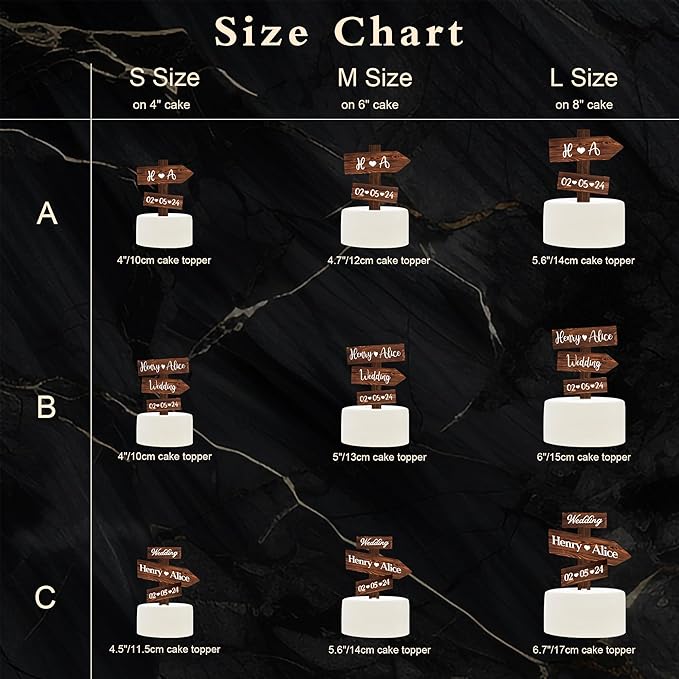 Personalized Rustic Wedding Cake Topper in Wood Custom Wedding Cake Topper with Names & Date