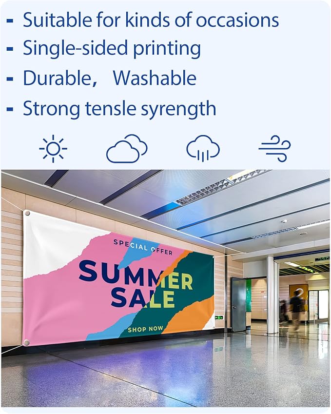 Custom Vinyl Banners and Signs Customize Outdoor, Personalized Banner with Logo Text for Party Birthday, Customized Banner Decoration for Business Graduation Wedding Event 7'x7'