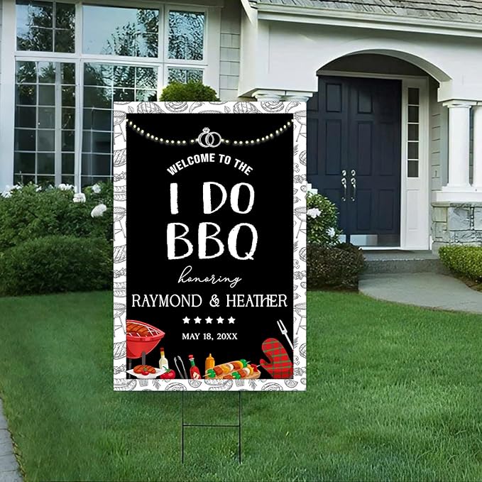 Personalized I Do BBQ Welcome Sign, Welcome Sign For BBQ Rehearsal Dinner, I Do BBQ Wedding Shower Sign, BBQ Engagement Party Sign, Couples Shower BBQ Sign, I Do BBQ Decorations