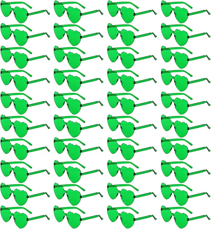 40 Pairs Heart Shaped Sunglasses Bulk, Colorful Rimless Fun Heart Sunglasses for Women Party Favors
