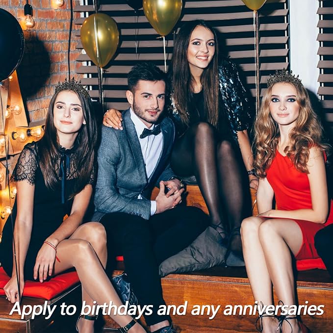 VELSCRUN Black Crystal Birthday Tiara Crowns for Women Girls It's My Birthday Sash Queen Girls Princess Crown with Combs Happy Birth Party Decorations Mom Sisters Birth Gift Hair Accessories