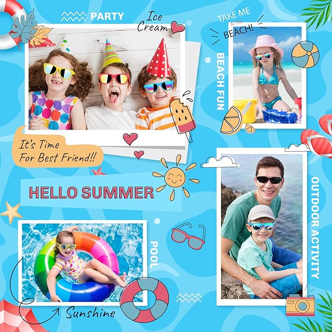 GINMIC Kids sunglasses bulk, Kids Sunglasses Party Favor, 12Pack Neon Sunglasses with UV400 Protection for Kid, Boys and Girls Age 3-8, Goody Bag Favors, Great Gift for Pool, Birthday Party Supplies
