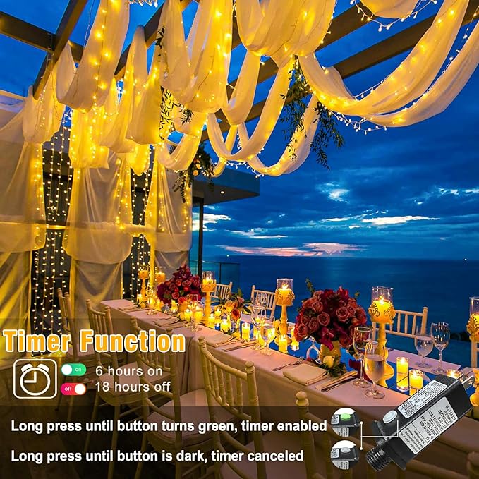 165FT 500 LED Christmas Lights, Plug in Christmas String Lights with Waterproof, 8 Modes Twinkle Fairy Lights for Bedroom Xmas Garden Wedding House Decorations, Warm White