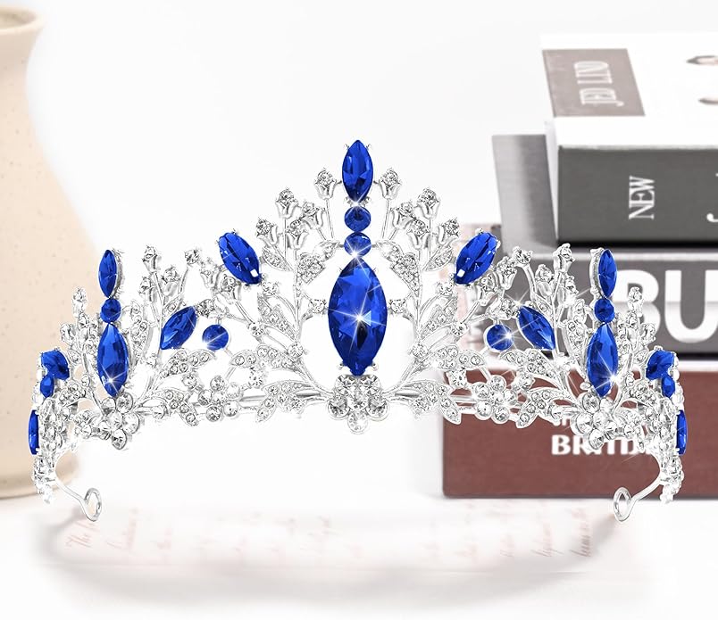 TAROSE Crowns for Women and Girls, Queen Crystal Gold Silver Tiaras with White Rhinestone and Combs, Goddess Crown for Wedding Bride Birthday Princess Bridal Shower Hair Accessories for Women