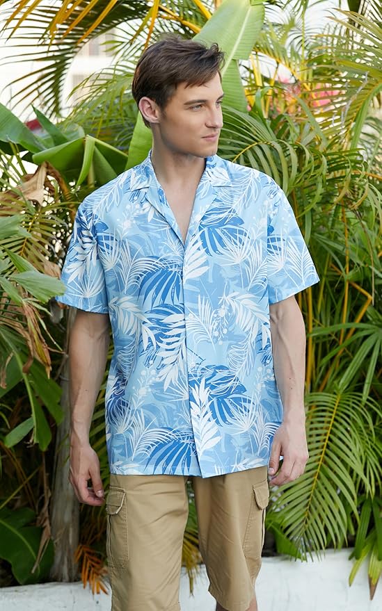 Cromoncent Matching Hawaiian Outfits for Family, Dad and Son Matching Luau Beach Tropical Shirts Mommy Daughter Tropical Sets