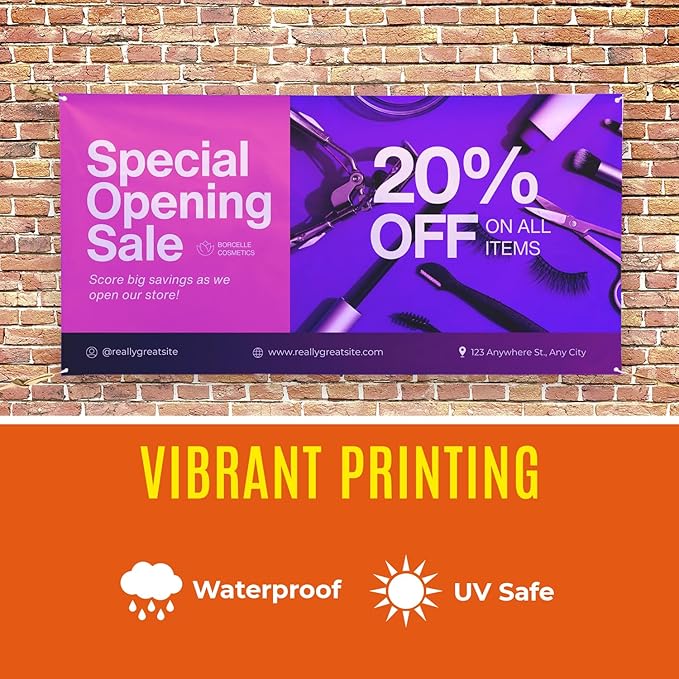 Personalized Passion Vinyl Banner 8' x 3' - Customized Banner for Business, Graduation, Birthday Parties - Indoor/Outdoor Use - Full Color 13oz Vinyl Custom Signs with HD Printed Text, Photos