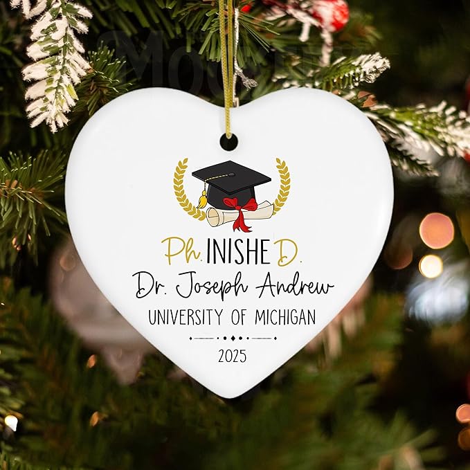Custom Doctor of Education Ornament, Ed.d Doctorate 2025 Finished EDD Graduation, Doctor Christmas Ornaments 2025, Doctoral Ornament Gifts for Women Men, Dr Gifts for Him Her, Christmas Decorations