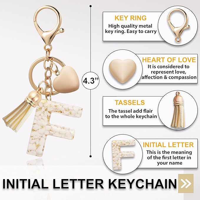 Initial Letter Keychain, Butterfly Keychain Cute Resin, Initial Keychain Backpack Charms, Key chain for Women, Girls