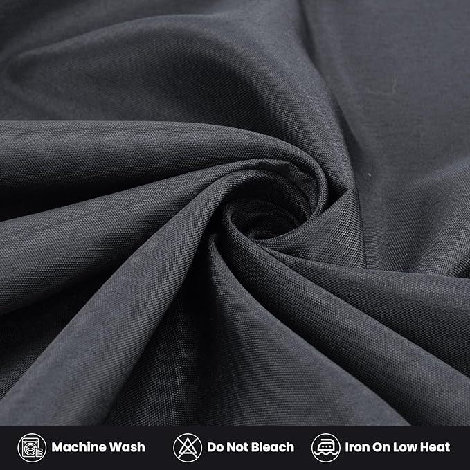 Ascoza 2 Pack Fitted Tablecloth for 4 Foot Rectangle Tables 48 x 24 Inch Black Table Covers Water Resistant Polyester Table Cloth for Wedding, Parties,Display, Trade Show (Black)