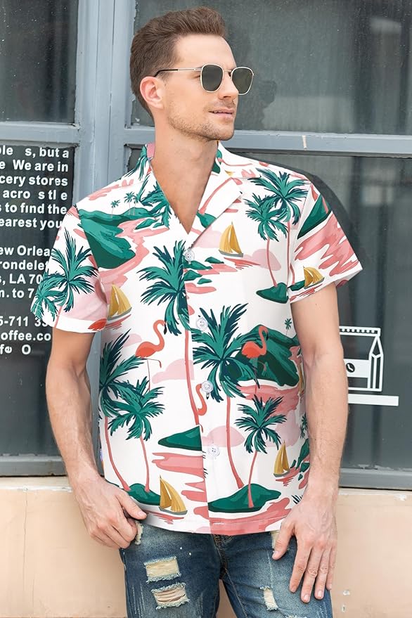 Cromoncent Matching Hawaiian Outfits for Family, Dad and Son Matching Luau Beach Tropical Shirts Mommy Daughter Tropical Sets