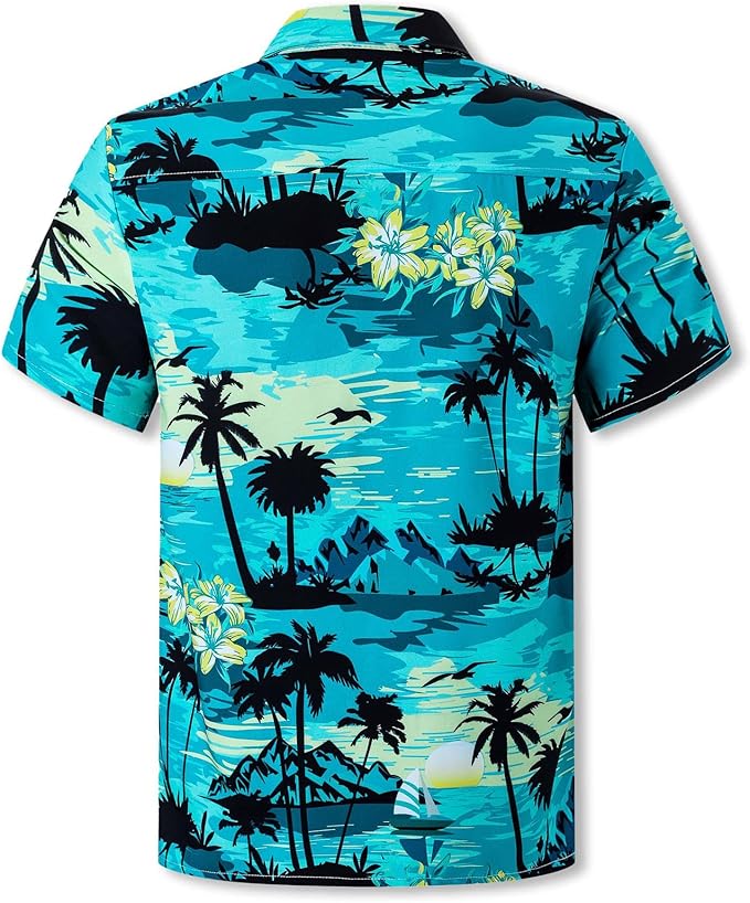 Cromoncent Matching Hawaiian Outfits for Family, Dad and Son Matching Luau Beach Tropical Shirts Mommy Daughter Tropical Sets