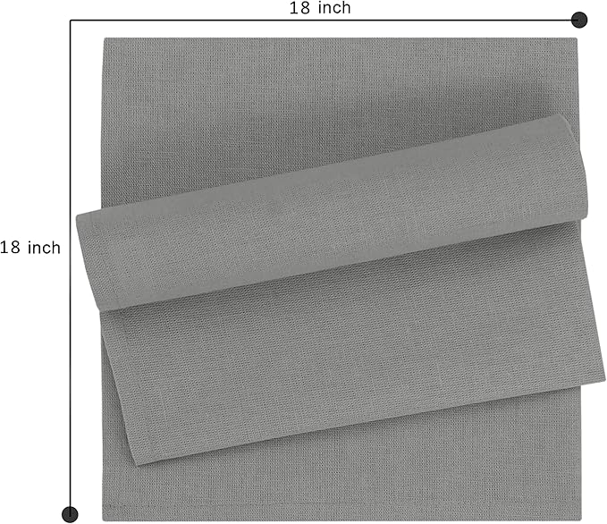 Ruvanti Linen Napkins Set of 6, 18x18 Cloth Napkins, Cotton Linen Blend Napkins Cloth Washable, Soft, Reusable Dinner Napkins for Wedding, Parties, Christmas, Thanksgiving, Everyday Use - Wild Dove