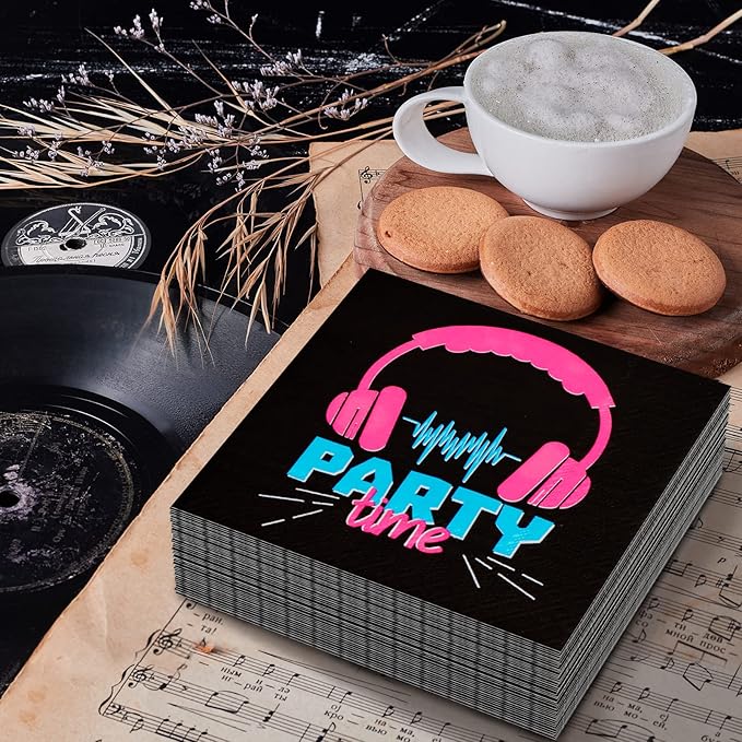 DYLIVeS 180 Pcs Music Party Supplies - Music Theme Birthday Party Decorations for Girls - Banner, Plates, Cups, Napkins, Cutlery (Serves 24)