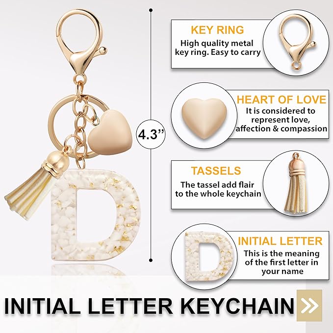 Initial Letter Keychain, Butterfly Keychain Cute Resin, Initial Keychain Backpack Charms, Key chain for Women, Girls
