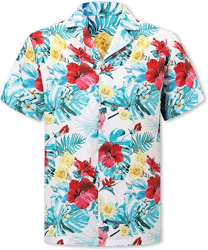 Cromoncent Matching Hawaiian Outfits for Family, Dad and Son Matching Luau Beach Tropical Shirts Mommy Daughter Tropical Sets