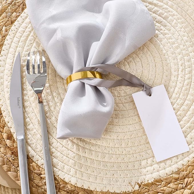 60pcs Wedding Banquet Place Cards for Table Setting.Name Table Cards .Name Cards with Ribbons. Can be Used for Wedding Banquet Table Decoration and Present Tags for Parties (Gray)