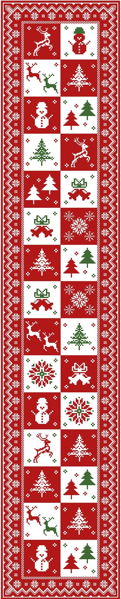 Christmas Rug 2x3 Washable Rugs for Entryway Bedroom, Christmas Home Decor, Holiday Print Carpet, Low Pile Non Slip Mat with Rubber Backing, Red White Checkerboard