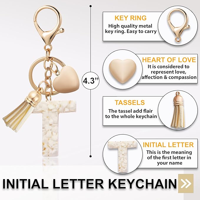 Initial Letter Keychain, Butterfly Keychain Cute Resin, Initial Keychain Backpack Charms, Key chain for Women, Girls