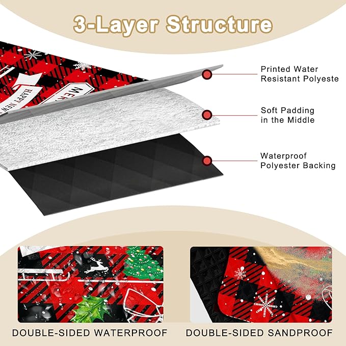 Poedist Christmas Extra Large Picnic Blanket Waterproof,80"x 80"Foldable Machine Washable Beach Blanket,Outdoor Blanket for 6-8 Adults,Suitable for Crawling,Park Beach,Camping,Hiking,Family