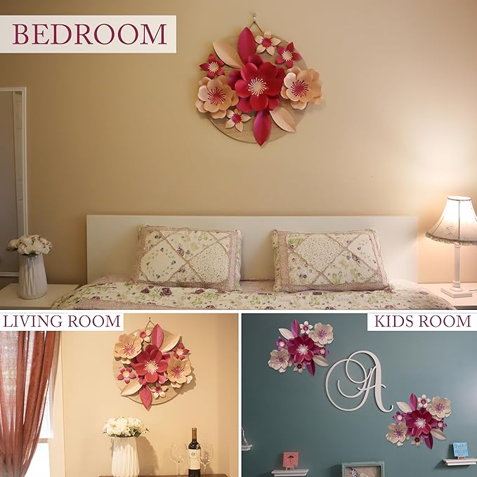 Giant Paper Flowers Kit - DIY Flower Craft Set for Backdrop, Party & Nursery Decor - Ready-to-Assemble Precut Flowers with Leaves & Instructions - Reusable Large Flower for Decoration & More