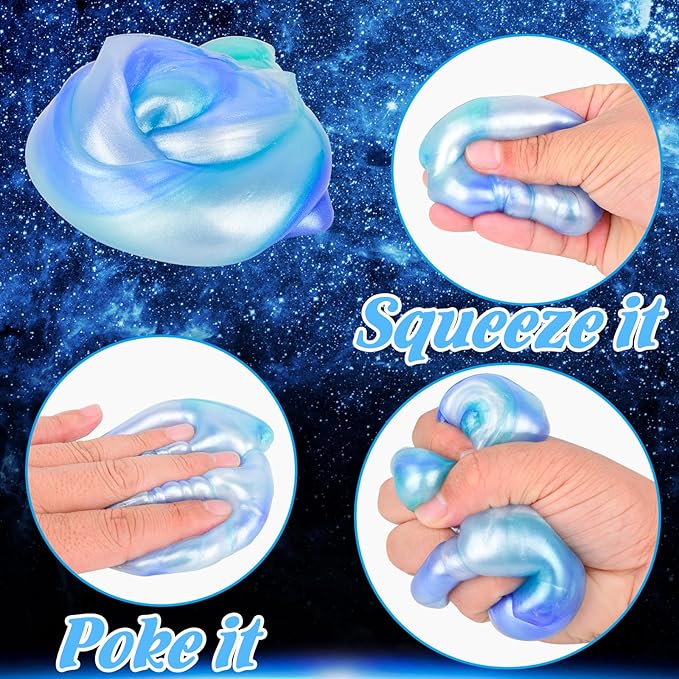 Galaxy Slime Party Favors, 9 Pack Planet Galaxy Slime Balls for Kids - Stretchy & Non-Sticky, Mess-Free, Classroom Reward, Birthday Gifts, Party Supplies, Sensory Anxiety Relief Toys for Girls Boys