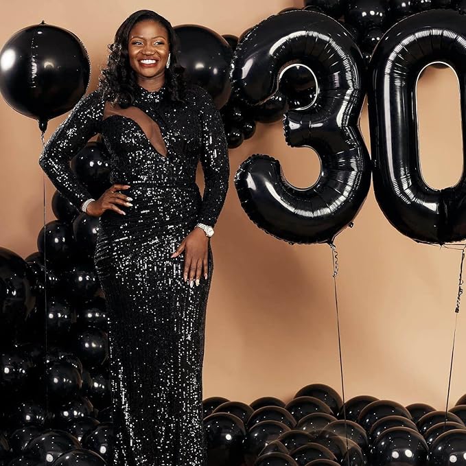 40 Inch Black 50 Number Balloons Giant Jumbo Huge 50 Foil Mylar Helium Number Digital Balloons Black Birthday Mylar Digital Balloons 50th Birthday Parth 50th Anniversary Events Party Decorations