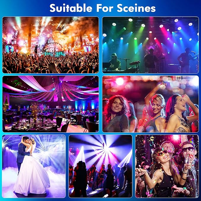 Rechargeable LED Par Can Lights, RGB Battery Powered Stage Uplights with Sound Activated Remote & DMX Control for Festival Event Wedding Bar Church
