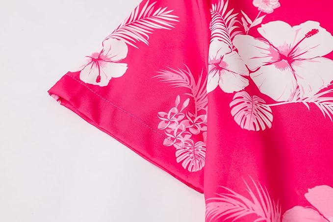 Cromoncent Matching Hawaiian Outfits for Family, Dad and Son Matching Luau Beach Tropical Shirts Mommy Daughter Tropical Sets
