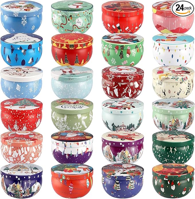 24 Pack Christmas Scented Candles Gift Set for Woman, Jar Candle, 2.5 oz Soy Wax Tin Candle-Ideal Gift for Travel Home Décor,Aromatherapy