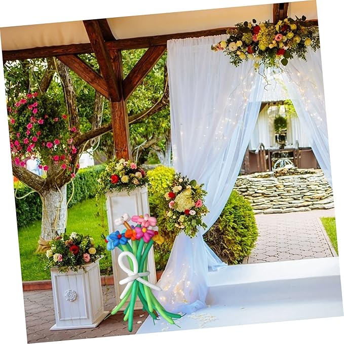 Generic Long Balloons Bouquet for Birthday Wedding Party Decorations DIY Twisting Balloons Kit for Indoor Outdoor Festive Atmosphere Lightweight and Easy to Inflate